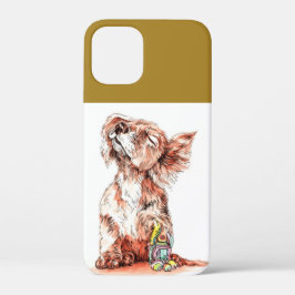 Zoete Gelukkige Hond Kunst Schets Grafische Besche Case-Mate iPhone Case