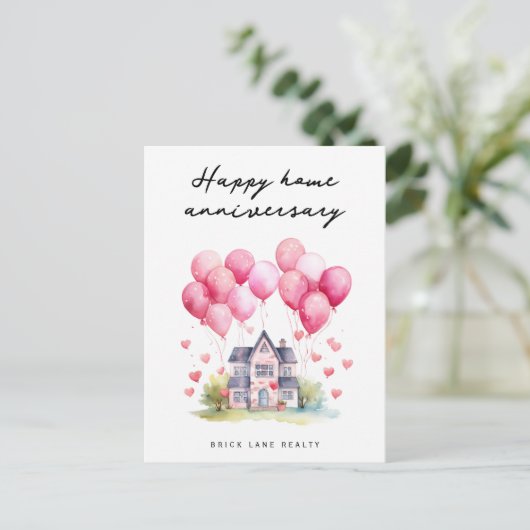 Zoete Gelukkige Thuisjubileum Vastgoed Ansichtkaar Briefkaart (Staand voorkant)