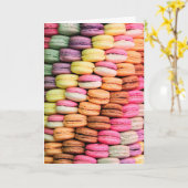 Zoete Gelukkige Verjaardag Macarons Kaart (Gele Bloem)
