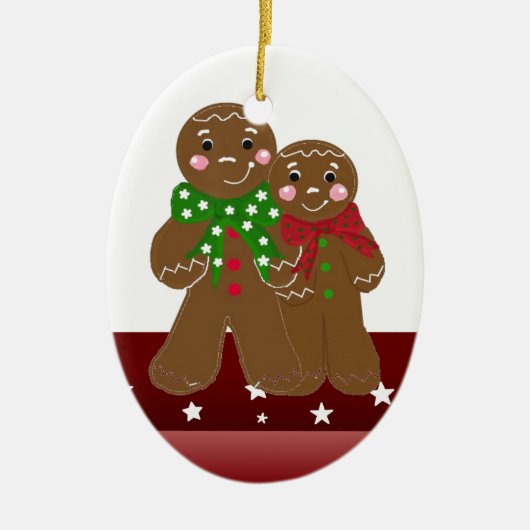 Zoete Gemberkoekmannen Keramisch Ornament (Voorkant)