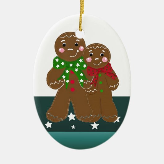 Zoete Gemberkoekmannen Keramisch Ornament (Voorkant)