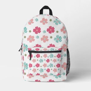 Zoete Geometrische Lente Bloemen Bedrukte Rugzak
