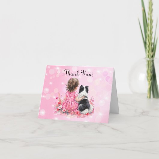 Zoete gepersonaliseerde babyshower dank je bedankkaart (Voorkant)