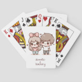 Zoete gepersonaliseerde Chibi-stijl flirten paar Pokerkaarten (Achterkant)