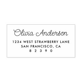 Zoete gepersonaliseerde scriptnaam retouradres rubberstempel