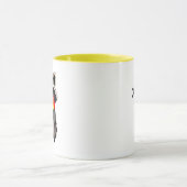 Zoete gepersonaliseerde wasbeer met regenbooghart mok (Midden)