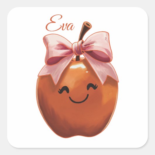 Zoete Geschenkappel Vierkante Sticker (Voorkant)