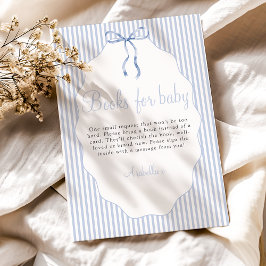 Zoete gestreepte strik blauwe boeken voor baby informatiekaartje