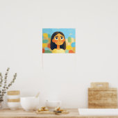 Zoete getextureerde portret met confetti-achtergro poster (Keuken)