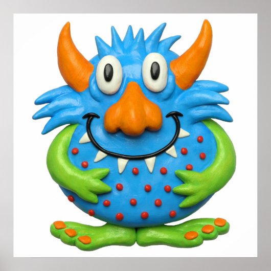 Zoete Gevlekte Monster Baby Shower Nursery Poster (Voorkant)