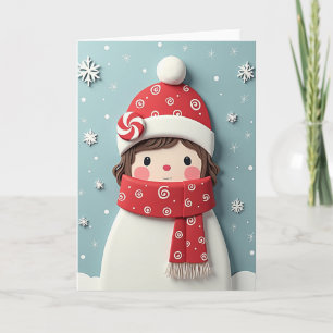 Zoete Gevoelde Winter Figuur Kaart