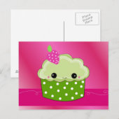 Zoete Gezicht Cupcake Briefkaart (Voorkant / Achterkant)