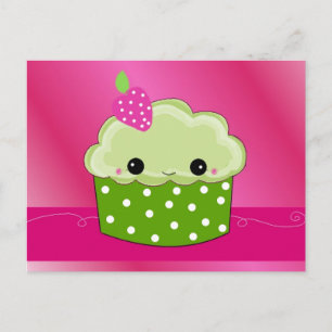 Zoete Gezicht Cupcake Briefkaart
