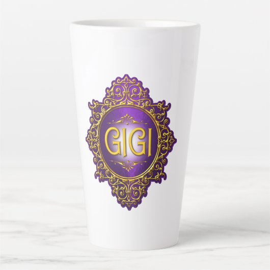Zoete GIGI Konings Paars & Goud Latte Mok (Voorkant)