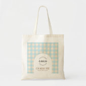 Zoete Gingham preppy Logo Aangepaste Zakelijke of  Tote Bag (Voorkant)