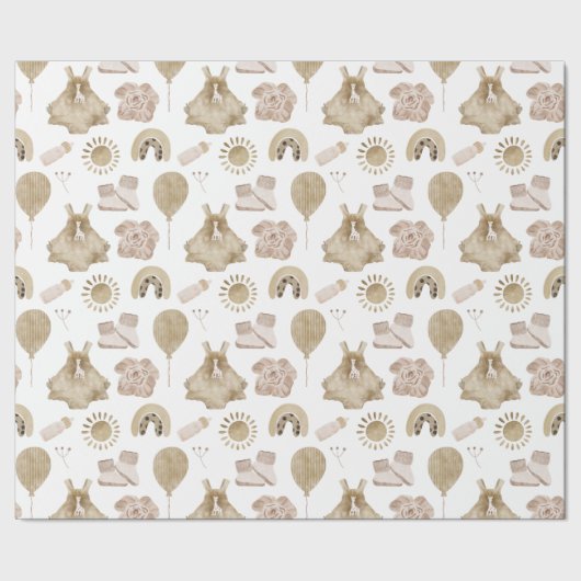 Zoete Giraffe Baby Jumper, Booties, flesje Cadeaupapier (Zoom)