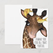 Zoete Giraffe en vrienden Bedankkaart (Voorkant / Achterkant)