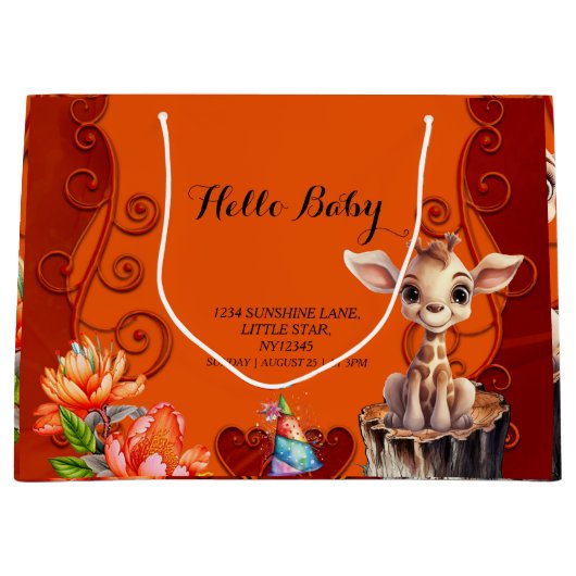 Zoete giraffe groot cadeauzakje (Voorkant)