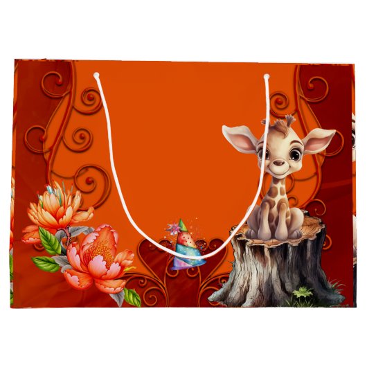 Zoete giraffe groot cadeauzakje (Achterkant)