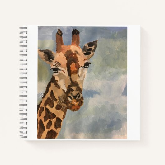 Zoete giraffe op dagboek notitieboek (Voorkant)