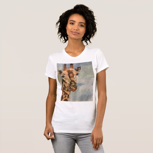 Zoete giraffe op shirt (Voorkant volledig)