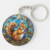 Zoete Glas in lood eekhoorn Sleutelhanger (Achterkant)