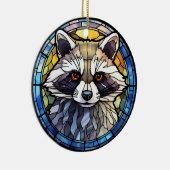 Zoete Glas in lood Frisky Raccoon Keramisch Ornament (Rechts)
