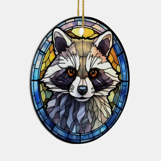 Zoete Glas in lood Frisky Raccoon Keramisch Ornament (Rechts)