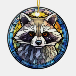 Zoete Glas in lood Frisky Raccoon Keramisch Ornament