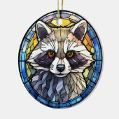 Zoete Glas in lood Frisky Raccoon Keramisch Ornament (Links)