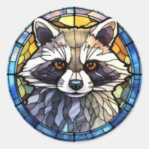 Zoete Glas in lood Frisky Raccoon