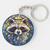 Zoete Glas in lood Frisky Raccoon Sleutelhanger (Achterkant)