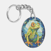 Zoete Glazen in lood boomkikker Sleutelhanger (Voorkant Links)