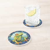 Zoete Glazen in lood boomkikker Zandsteen Onderzetter (Zijkant)