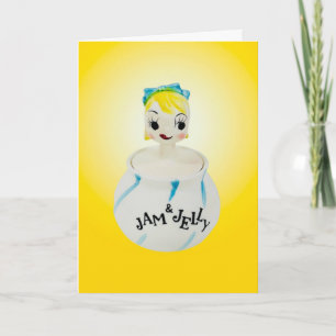 Zoete Glimlachende Gezicht Jam n Jelly Gelukskaart Kaart