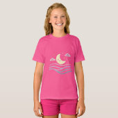 Zoete Glimlachende Maan & Sterren – Cute Nachtontw T-shirt (Voorkant volledig)
