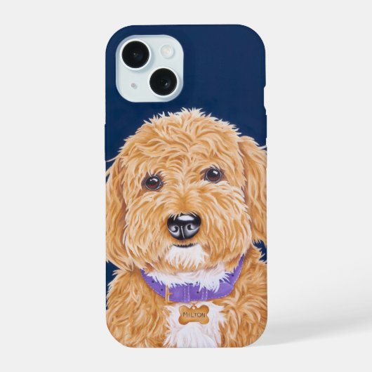 Zoete Golden Doodle iPhone 15 Case (Achterkant)