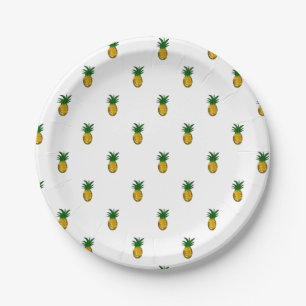 Zoete Gouden Ananas Papieren Bordje