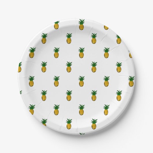 Zoete Gouden Ananas Papieren Bordje (Voorkant)