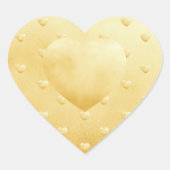 Zoete Gouden Harten Patroon op Nep Goud Hart Sticker (Voorkant)