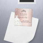 Zoete goudglitterjurk van 16 roos, behalve de datu magneet<br><div class="desc">Voor een elegant Sweet 16,  16e verjaardag. Een roos gouden,  wazige gradiënt achtergrondkleur. Gedemoreerd met faux zilveren glitter stof,  een tiara kroon en een jurk. Pas een naam,  leeftijd en een datum aan en voeg deze toe. Sparen de Datum wordt geschreven met een modern handgeschreven stijlmanuscript met swashes.</div>