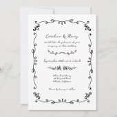 Zoete grillige handgeschreven geïllustreerde bruil kaart (Voorkant)