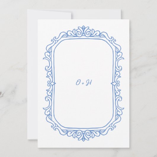 Zoete grillige handgeschreven geïllustreerde bruil kaart (Achterkant)