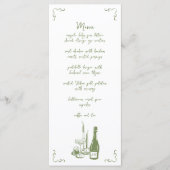 Zoete grillige handgeschreven geïllustreerde bruil menu (Voorkant)