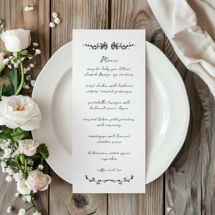 Zoete grillige handgeschreven geïllustreerde bruil menu