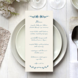 Zoete grillige handgeschreven geïllustreerde bruil menu