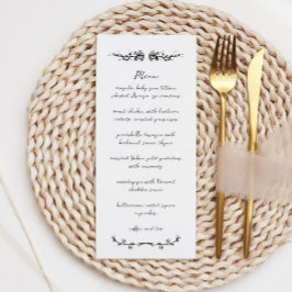 Zoete grillige handgeschreven geïllustreerde bruil menu