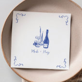 Zoete grillige handgeschreven geïllustreerde bruil servet