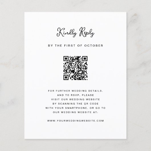 zoete grillige | QR Code RSVP Budget Bruiloft (Achterkant)