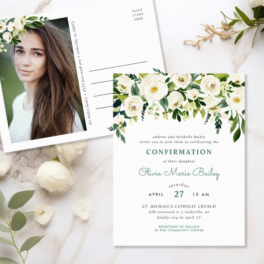 Zoete groen foto bevestiging uitnodiging